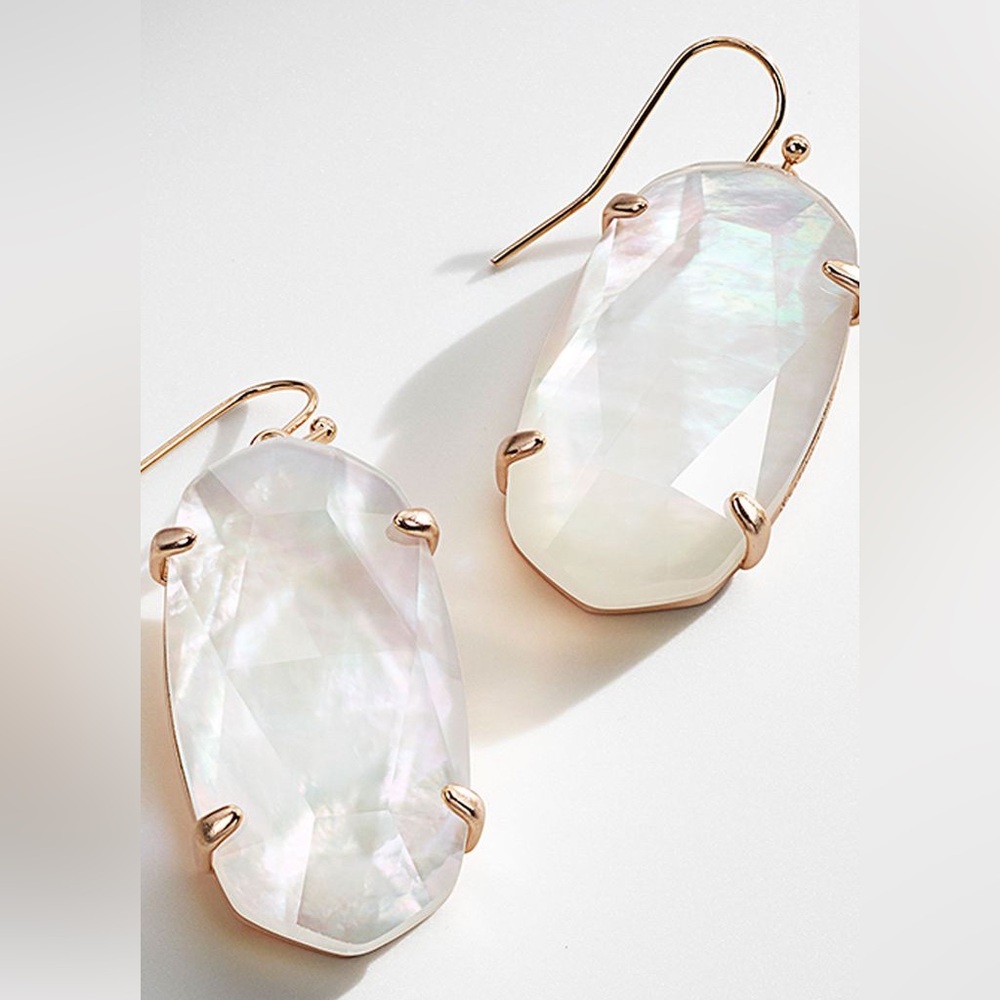 Kendra Scott Iridescent Mother-of-Pearl Drop Earrings in Gold